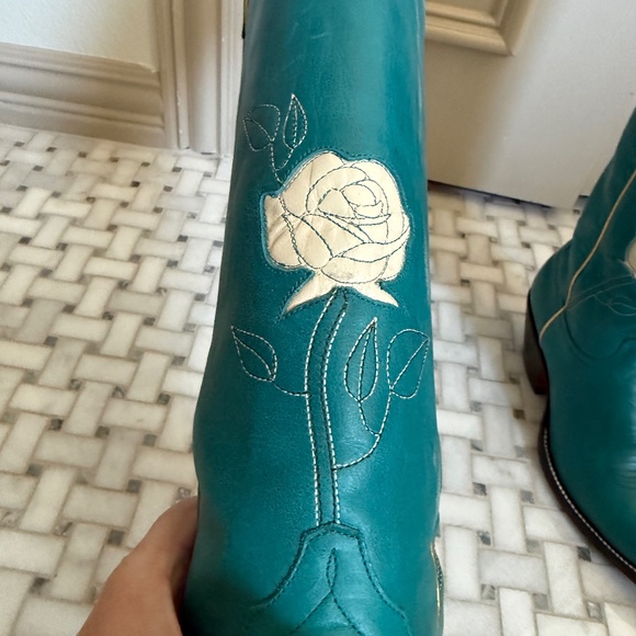 US 9.5 FRAULEIN Boot Co Turquoise Western Boots - Picture 6 of 8